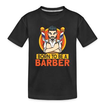 Beard Barber Hairdresser Hairstylist Hair Salon - Kids' Premium Organic T-Shirt - black - Front