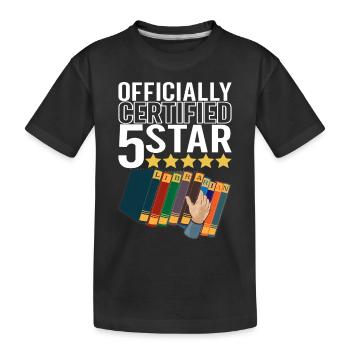 Bücher Lesen Bücherwurm Bibliothek - Kinder Premium Bio T-Shirt - Schwarz - Vorne