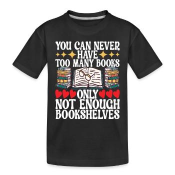 Bücher Lesen Bücherwurm Bibliothek - Kinder Premium Bio T-Shirt - Schwarz - Vorne