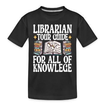 Bücher Lesen Bücherwurm Bibliothek - Kinder Premium Bio T-Shirt - Schwarz - Vorne