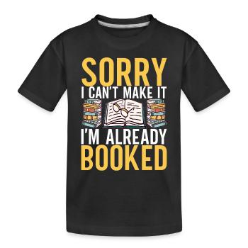 Bücher Lesen Bücherwurm Bibliothek - Kinder Premium Bio T-Shirt - Schwarz - Vorne
