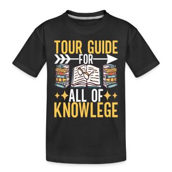 Bücher Lesen Bücherwurm Bibliothek - Kinder Premium Bio T-Shirt - Schwarz - Vorne