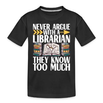 Bücher Lesen Bücherwurm Bibliothek - Kinder Premium Bio T-Shirt - Schwarz - Vorne
