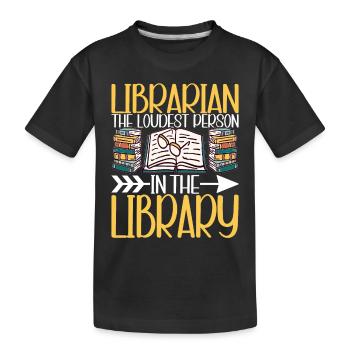Bücher Lesen Bücherwurm Bibliothek - Kinder Premium Bio T-Shirt - Schwarz - Vorne