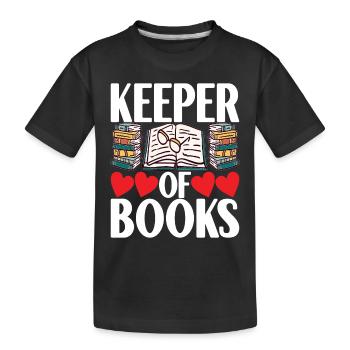 Bücher Lesen Bücherwurm Bibliothek - Kinder Premium Bio T-Shirt - Schwarz - Vorne