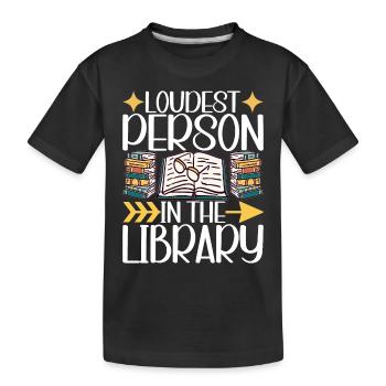 Bücher Lesen Bücherwurm Bibliothek - Kinder Premium Bio T-Shirt - Schwarz - Vorne