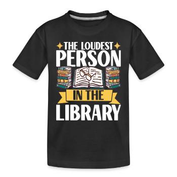 Bücher Lesen Bücherwurm Bibliothek - Kinder Premium Bio T-Shirt - Schwarz - Vorne