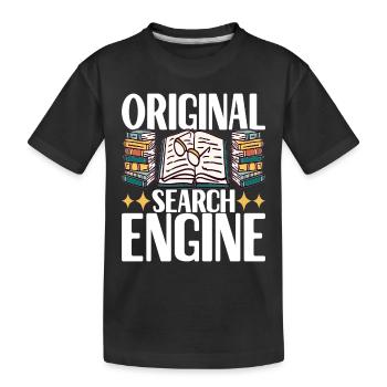 Bücher Lesen Bücherwurm Bibliothek - Kinder Premium Bio T-Shirt - Schwarz - Vorne