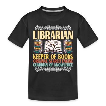 Reading Books Bookworm Library - Kids' Premium Organic T-Shirt - black - Front