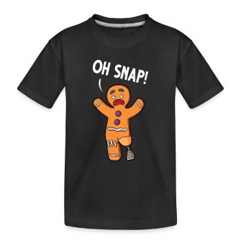Leg surgery wheelchair lost leg - Kids' Premium Organic T-Shirt - black - Front