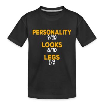 Leg surgery wheelchair lost leg - Kids' Premium Organic T-Shirt - black - Front