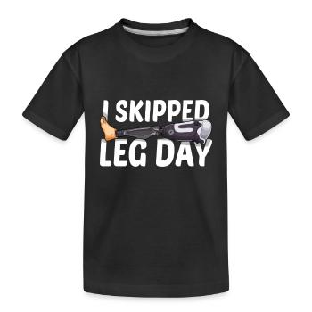 Leg surgery wheelchair lost leg - Kids' Premium Organic T-Shirt - black - Front