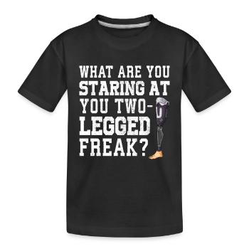 Leg surgery wheelchair lost leg - Kids' Premium Organic T-Shirt - black - Front
