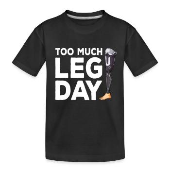Leg surgery wheelchair lost leg - Kids' Premium Organic T-Shirt - black - Front