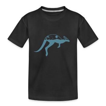 Kangourou avec la campagne australienne - T-shirt bio Premium Enfant - noir - Devant