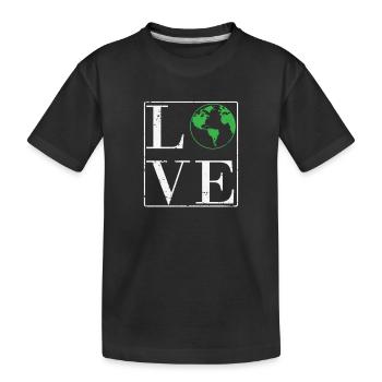 Amour Protection de l’environnement Nature Planète Terre - T-shirt bio Premium Enfant - noir - Devant
