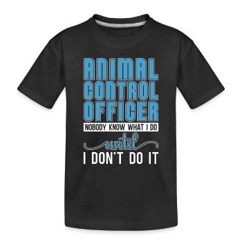 Officier animalier Gardien de chiens de contrôle des animaux - T-shirt bio Premium Enfant - noir - Devant