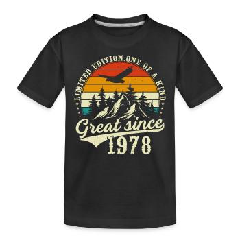 One of a kind since 1978 - Kids' Premium Organic T-Shirt - black - Front