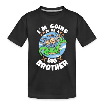 Going To Be A Big Brother Knight & Dragon Boys - Kids' Premium Organic T-Shirt - black - Front