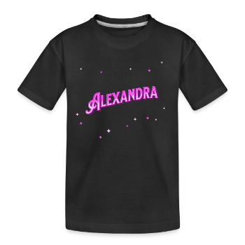 Alexandra's name personalized - Kids' Premium Organic T-Shirt - black - Front