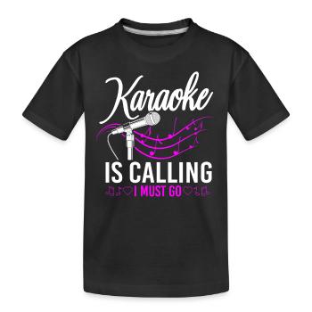 Le chanteur de karaoké Karaoke appelle - T-shirt bio Premium Enfant - noir - Devant