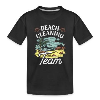 Équipe de nettoyage de plage Nettoyage de plage Plage - T-shirt bio Premium Enfant - noir - Devant