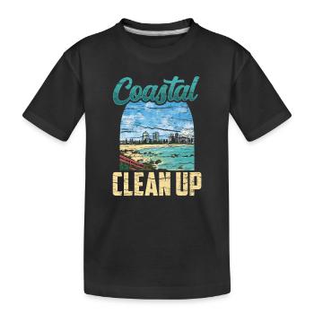 Coastal Cleanup Beach Clean Up Beach - Kids' Premium Organic T-Shirt - black - Front