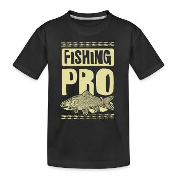 Fishing Pro - Kinder Premium Bio T-Shirt - Schwarz - Vorne