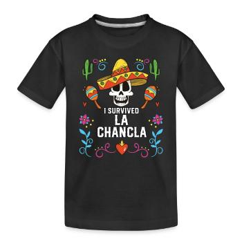 I Survived La Chancla Mexican Slippers Sandals - Kinder Premium Bio T-Shirt - Schwarz - Vorne