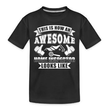 Building Inspector Gift - Kids' Premium Organic T-Shirt - black - Front