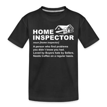 Building Inspector Gift - Kids' Premium Organic T-Shirt - black - Front