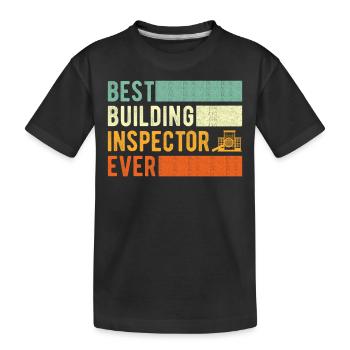 Building Inspector Gift - Kids' Premium Organic T-Shirt - black - Front
