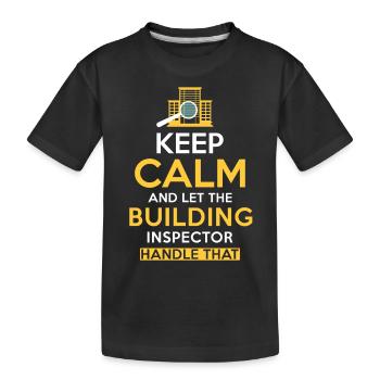 Building inspector Spruch - Kids' Premium Organic T-Shirt - black - Front