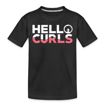I don't care about curly hair - Kids' Premium Organic T-Shirt - black - Front