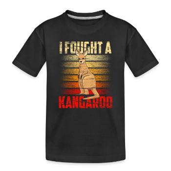Je me suis battu avec un kangourou animal kangourou kangourou - T-shirt bio Premium Enfant - noir - Devant
