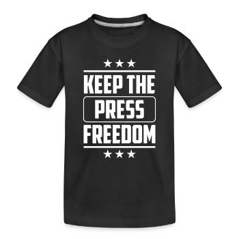 Préserver la liberté de la presse Journaliste Droit de la presse - T-shirt bio Premium Enfant - noir - Devant