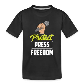 Protège la liberté de la presse Droit de la presse Journaliste - T-shirt bio Premium Enfant - noir - Devant