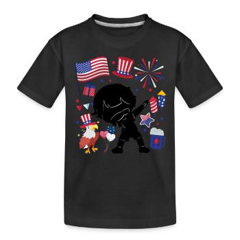 Silhouette Boy 4 juillet Jour de l’indépendance - T-shirt bio Premium Enfant - noir - Devant