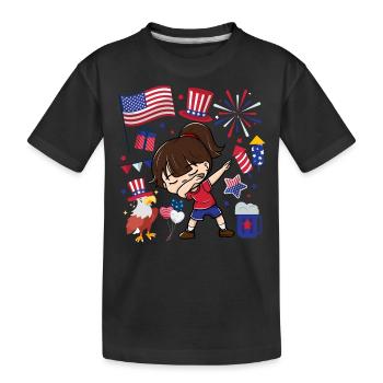 Dabbing Girl 4 juillet Jour de l’indépendance - T-shirt bio Premium Enfant - noir - Devant