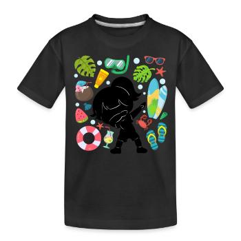 Silhouette Dabbing Girl Summer Time Beach Style - Kids' Premium Organic T-Shirt - black - Front