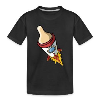 Baby Bottle Rocket - Kids' Premium Organic T-Shirt - black - Front
