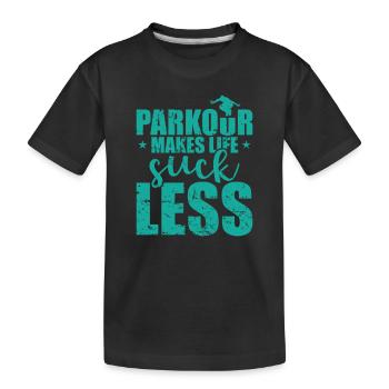 Le parkour rend la vie moins nue L’entraînement sportif - T-shirt bio Premium Enfant - noir - Devant