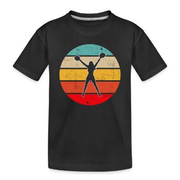 Cheerleading Retro - Kinder Premium Bio T-Shirt - Schwarz - Vorne