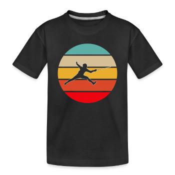 Fechten Retro - Kinder Premium Bio T-Shirt - Schwarz - Vorne