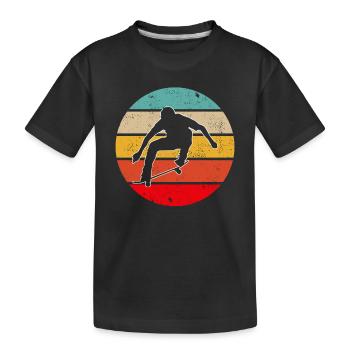 Skaten Retro - Kinder Premium Bio T-Shirt - Schwarz - Vorne