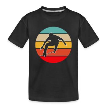 Skate Retro - Kinder Premium Bio T-Shirt - Schwarz - Vorne