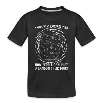 Animaux abandonnés Je ne serai jamais sans abri Amoureux des animaux - T-shirt bio Premium Enfant - noir - Devant