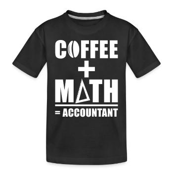 Buchhalter Spruch Kaffee + Mathe = Buchhalter - Kinder Premium Bio T-Shirt - Schwarz - Vorne