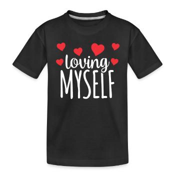 Je m’aime moi-même amour-amour de soi doux - T-shirt bio Premium Enfant - noir - Devant