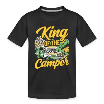 King of campers camping camping campsite camp - Kids' Premium Organic T-Shirt - black - Front